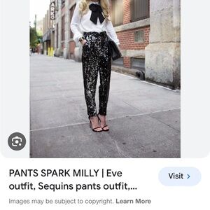 Milly Black Sequin Women's Trousers